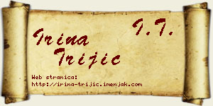 Irina Trijić vizit kartica